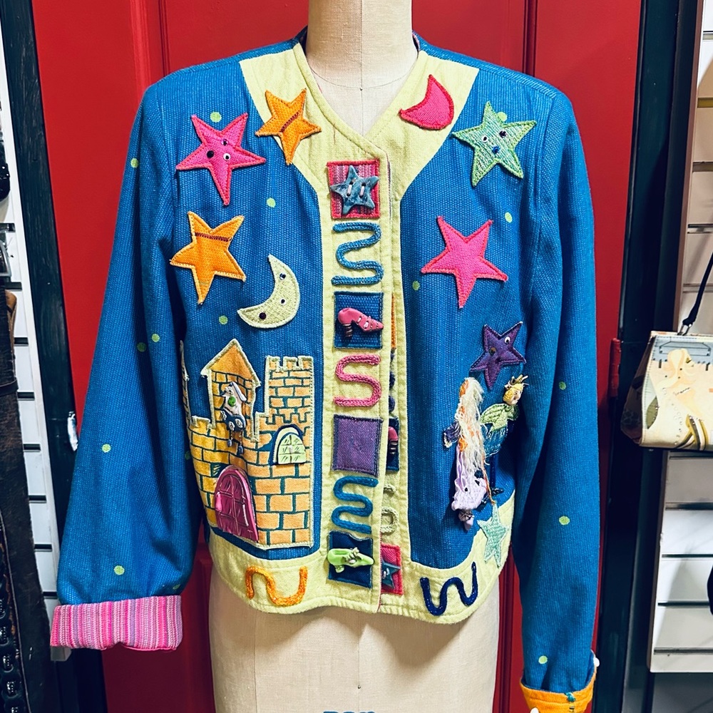 Crystal Handwovens Vintage Cotton/Acrylic Mr. Rodgers Fairy Tale Jacket